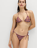 Printed Padded Halterneck Triangle Bikini Set