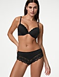 Lace Padded Plunge Wired Bra Set A-E