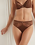 Silk Blend & Lace Wired Balcony Bra Set F-H