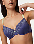 Lace Trim Padded Full Cup Bra Set A-E