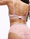 Alma Flock & Lace Wired Balcony Bra Set A-E
