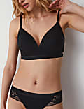 Lounge Rib & Lace Non Wired Plunge Bra Set A-E