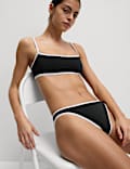 Bikini-Set mit U-Ausschnitt und Kontrastbesatz