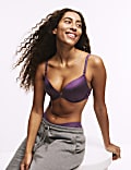 Ella Lace Trim Wired Push Up Plunge Bra Set A-E