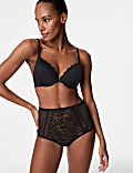 Lace Padded Plunge Wired Bra Set A-E