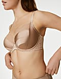 Silk & Lace Wired Balcony Bra Set F-H