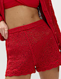Crochet Cardigan & Shorts Set