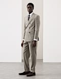 2 Piece Tailored Fit Italian Performance Linen Blend Pinstripe Suit