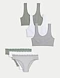 3pk Seamless Non Wired Crop Top Set