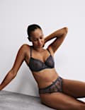 Lisianthus Embroidery Wired Balcony Bra Set A-E