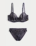 Lisianthus Embroidery Wired Balcony Bra Set A-E