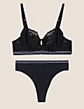 Meia Lace Wired Balcony Bra Set A-G