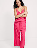 Pure Cotton Tie Front Cami Pyjama Top Set