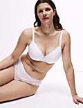 Soutien-gorge plongeant à armatures et bordures en dentelle, bonnets&nbsp;F à&nbsp;H