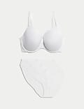 Soutien-gorge plongeant à armatures et bordures en dentelle, bonnets&nbsp;F à&nbsp;H