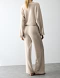 Merino Wool Blend Pyjama Top with Cashmere & Bottom Set
