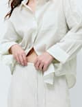 Pure Cotton Striped Collared Pyjama Shirt & Bottom Set
