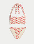 Printed Padded Halterneck Bikini Set