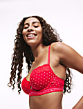 Alma Flock & Lace Wired Balcony Bra Set A-E