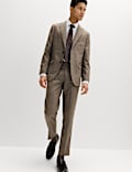 3 Piece Tailored Fit Italian Wool Rich Tweed Suit Jacket
