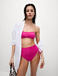 Padded Twist Front Bandeau Bikini Set