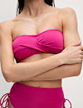 Padded Twist Front Bandeau Bikini Set