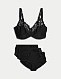 Lace Wired Minimiser Bra Set C-H