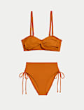 Padded Twist Front Bandeau Bikini Set