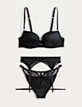 Freya Embroidered Wired Push-Up Balcony Bra & Suspender Set A-E