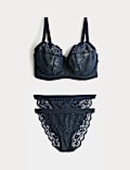 Cleo Sequin Lace Wired Balcony Bra Set (F-H