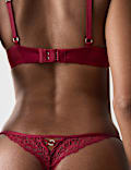 Lace with Silk Wired Balcony Bra Set A-E