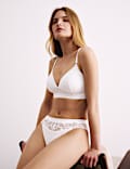 Set Bra Plunge Tanpa Kawat Santai Berusuk & Renda (A-E)