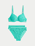 Cleo Lace Wired Push Up Plunge Bra Set A-E
