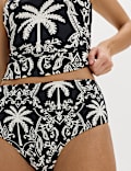Tummy Control Printed Bandeau Tankini Set