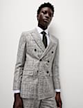 Traje de corte ajustado a cuadros en mezcla de lana