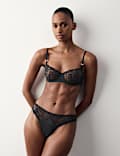 Lace with Silk Wired Balcony Bra Set A-E