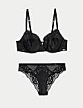 Silk & Lace Wired Balcony Bra Set