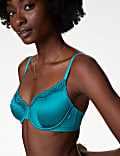 Ella Lace Trim Wired Demi Cup Bra Set A-E