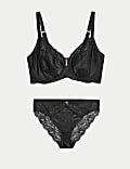 Silk & Lace Wired Balcony Bra Set F-H