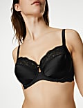 Silk & Lace Wired Balcony Bra Set F-H