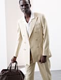 Tailleur coupe croisée et ajustée en lin mélangé italien Performance 