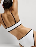Contrast Trim Scoop Neck Bikini Set