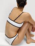 Contrast Trim Scoop Neck Bikini Set