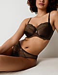 Silk & Lace Wired Balcony Bra Set F-H