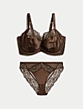 Silk & Lace Wired Balcony Bra Set F-H