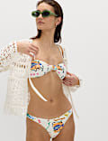 Printed Padded Bandeau Bikini Set