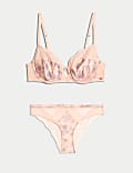 Cherry Blossom Silk Wired Balcony Bra Set A-E