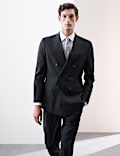 Tailored Fit Italian Performance Linen Blend Double Breasted Suit