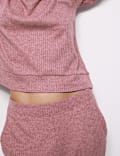 Ribbed Crew Neck Long Sleeve Pyjama Set