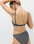Ensemble maillot de bain bandeau &agrave; carreaux nou&eacute; sur le devant